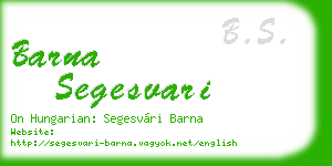 barna segesvari business card